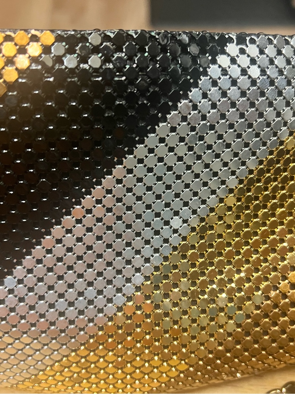 Metallic Gold and Silver Sequin Crossbody Clutch - Picture 2 of 5